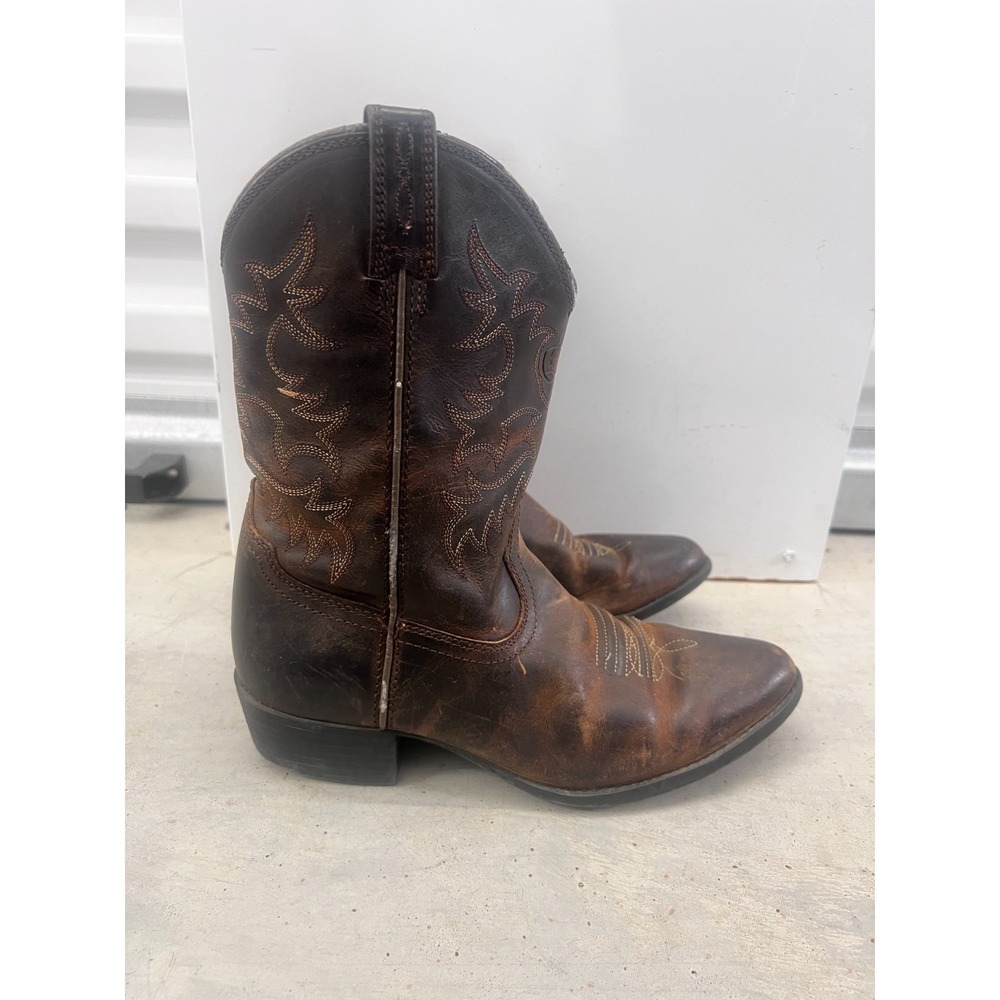 Ariat Heritage 10001825 Western Boots Kids 5 Distressed Brown Leather Mid Calf